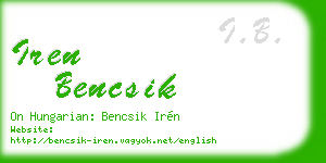 iren bencsik business card