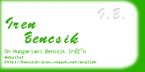 iren bencsik business card